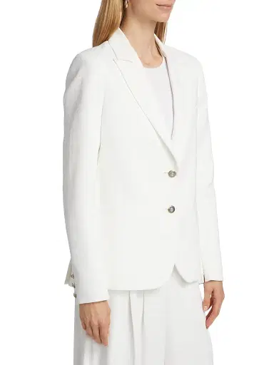 TWP Women's Linen-Blend Boyfriend Blazer - White | Thumbnail 4 TWP Women's Linen-Blend Boyfriend Blazer - White | Thumbnail 4