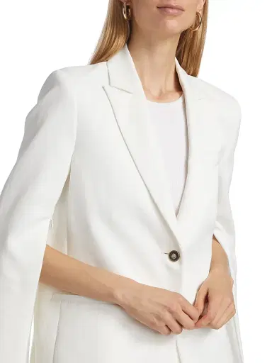 TWP Women's Linen-Blend Boyfriend Blazer - White | Thumbnail 6 TWP Women's Linen-Blend Boyfriend Blazer - White | Thumbnail 6