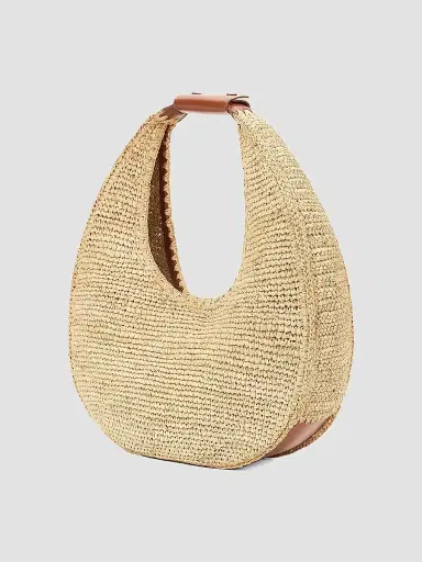 Staud Women's Large Moon Raffia Shoulder Bag - Natural | Thumbnail 2 Staud Women's Large Moon Raffia Shoulder Bag - Natural | Thumbnail 2