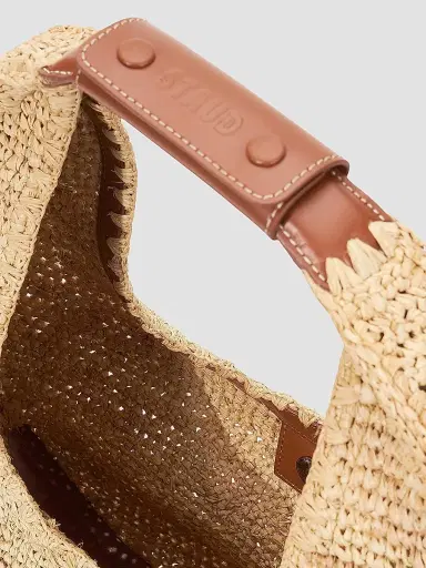 Staud Women's Large Moon Raffia Shoulder Bag - Natural | Thumbnail 3 Staud Women's Large Moon Raffia Shoulder Bag - Natural | Thumbnail 3