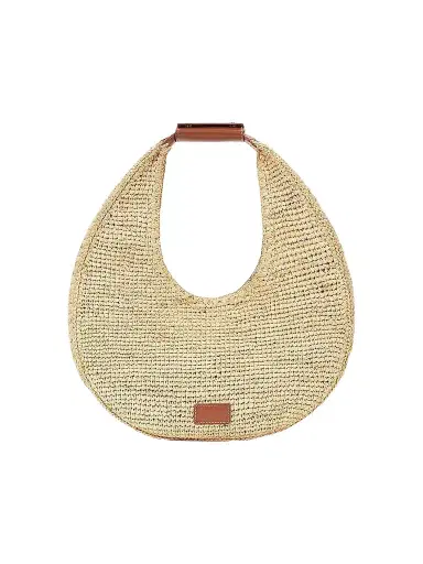 Staud Women's Large Moon Raffia Shoulder Bag - Natural | Thumbnail 1 Staud Women's Large Moon Raffia Shoulder Bag - Natural | Thumbnail 1