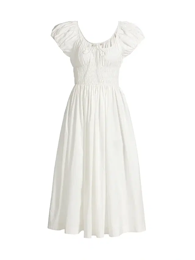 Women's Quinn Cotton Shirred Midi-Dress - Salt Women's Quinn Cotton Shirred Midi-Dress - Salt