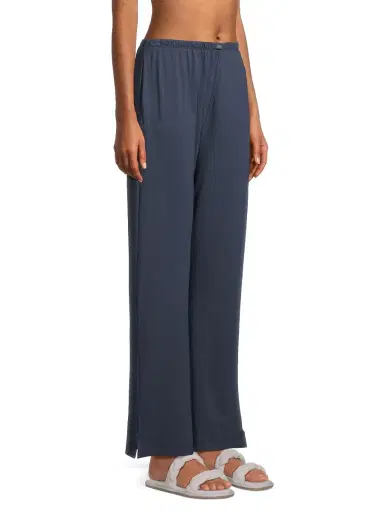 Lunya Women's Slumberknit Long Sleeve Shirt & Pants Pajama Set - Deep Blue | Thumbnail 3 Lunya Women's Slumberknit Long Sleeve Shirt & Pants Pajama Set - Deep Blue | Thumbnail 3