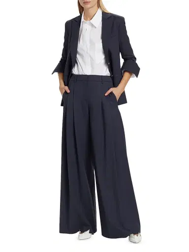 TWP Women's New Didi Wool Wide-Leg Pants - Indigo - Size 12 | Thumbnail 2 TWP Women's New Didi Wool Wide-Leg Pants - Indigo - Size 12 | Thumbnail 2