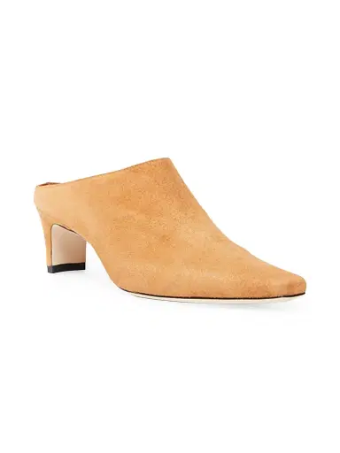 Staud Women's Wally 55MM Suede Mules - Tan - Size 10 | Thumbnail 2 Staud Women's Wally 55MM Suede Mules - Tan - Size 10 | Thumbnail 2
