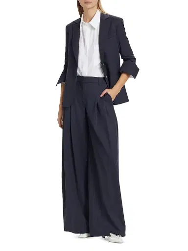TWP Women's Wool Boyfriend Blazer - Indigo - Size XL | Thumbnail 2 TWP Women's Wool Boyfriend Blazer - Indigo - Size XL | Thumbnail 2