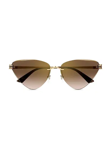 Cartier Women's Panthère Classic 24K Gold-Plated Cat-Eye Sunglasses - Gold Brown | Thumbnail 2 Cartier Women's Panthère Classic 24K Gold-Plated Cat-Eye Sunglasses - Gold Brown | Thumbnail 2