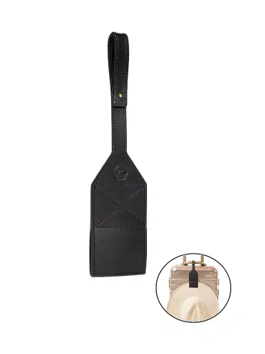 Toptote by Lindsay Albanese Women's The Luggage Tag Leather Hat Holder - Black | Thumbnail 1 Toptote by Lindsay Albanese Women's The Luggage Tag Leather Hat Holder - Black | Thumbnail 1