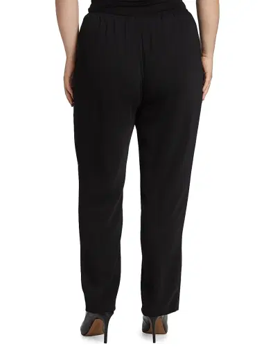 Caroline Rose Women's Suzette Crepe Straight-Leg Pants - Black | Thumbnail 5 Caroline Rose Women's Suzette Crepe Straight-Leg Pants - Black | Thumbnail 5