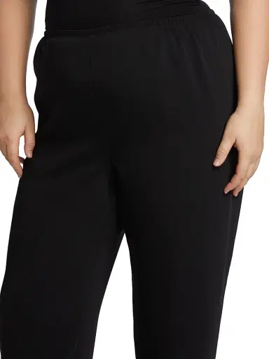 Caroline Rose Women's Suzette Crepe Straight-Leg Pants - Black | Thumbnail 6 Caroline Rose Women's Suzette Crepe Straight-Leg Pants - Black | Thumbnail 6