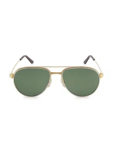 Cartier Men's Santos De 59MM Aviator Sunglasses - Gold | Thumbnail 2 Cartier Men's Santos De 59MM Aviator Sunglasses - Gold | Thumbnail 2