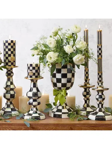 MacKenzie-Childs Courtly Check Medium Enamel Candlestick | Thumbnail 2 MacKenzie-Childs Courtly Check Medium Enamel Candlestick | Thumbnail 2