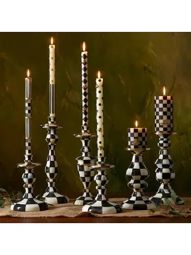 MacKenzie-Childs Courtly Check Medium Enamel Candlestick | Thumbnail 3 MacKenzie-Childs Courtly Check Medium Enamel Candlestick | Thumbnail 3