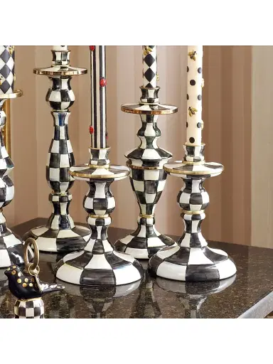 MacKenzie-Childs Courtly Check Candlestick | Thumbnail 3 MacKenzie-Childs Courtly Check Candlestick | Thumbnail 3