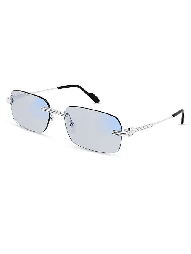 Men's 58MM Rectangular Sunglasses - Platinum Men's 58MM Rectangular Sunglasses - Platinum