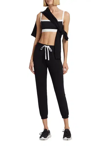 Splits59 Women's Sonja Fleece Drawstring Joggers - Black | Thumbnail 2 Splits59 Women's Sonja Fleece Drawstring Joggers - Black | Thumbnail 2