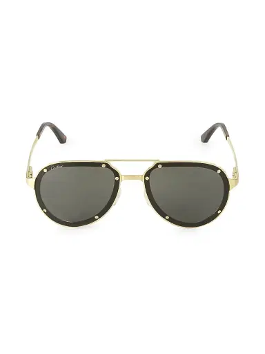 Cartier Men's 60MM Aviator Titanium Sunglasses - Gold | Thumbnail 2 Cartier Men's 60MM Aviator Titanium Sunglasses - Gold | Thumbnail 2