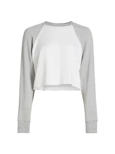 Splits59 Women's Warm-Up Fleece Crop Sweatshirt - Heather Grey White | Thumbnail 7 Splits59 Women's Warm-Up Fleece Crop Sweatshirt - Heather Grey White | Thumbnail 7