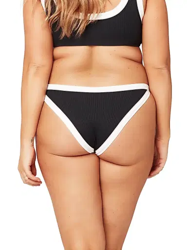 LSpace Women's Ridin'High Ribbed Vacay Two-Tone Bikini Bottom - Black White | Thumbnail 5 LSpace Women's Ridin'High Ribbed Vacay Two-Tone Bikini Bottom - Black White | Thumbnail 5