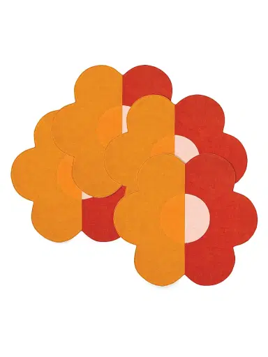 Misette Linen Patchwork Placemats 4-Piece Set - Floral Amber Red | Thumbnail 2 Misette Linen Patchwork Placemats 4-Piece Set - Floral Amber Red | Thumbnail 2