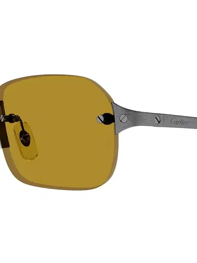 Cartier Men's Santos Classic 56MM Rectangular Sunglasses - Ruthenium Yellow | Thumbnail 3 Cartier Men's Santos Classic 56MM Rectangular Sunglasses - Ruthenium Yellow | Thumbnail 3