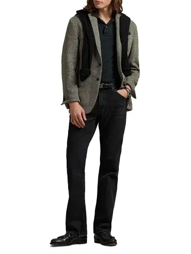 Polo Ralph Lauren Men's Herringbone Wool-Blend Jacket - Black Cream | Thumbnail 2 Polo Ralph Lauren Men's Herringbone Wool-Blend Jacket - Black Cream | Thumbnail 2