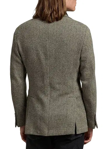 Polo Ralph Lauren Men's Herringbone Wool-Blend Jacket - Black Cream | Thumbnail 4 Polo Ralph Lauren Men's Herringbone Wool-Blend Jacket - Black Cream | Thumbnail 4