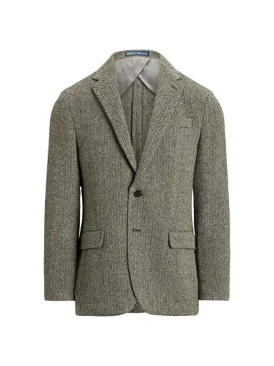 Polo Ralph Lauren Men's Herringbone Wool-Blend Jacket - Black Cream | Thumbnail 1 Polo Ralph Lauren Men's Herringbone Wool-Blend Jacket - Black Cream | Thumbnail 1