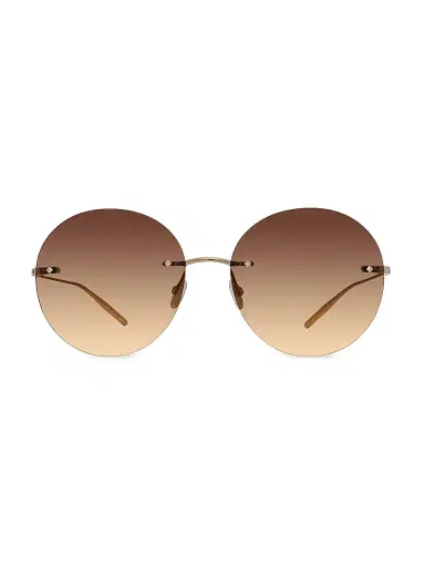 Barton Perreira Women's Rimless Rigby 60MM Round Sunglasses - Gold Mahoghany | Thumbnail 2 Barton Perreira Women's Rimless Rigby 60MM Round Sunglasses - Gold Mahoghany | Thumbnail 2