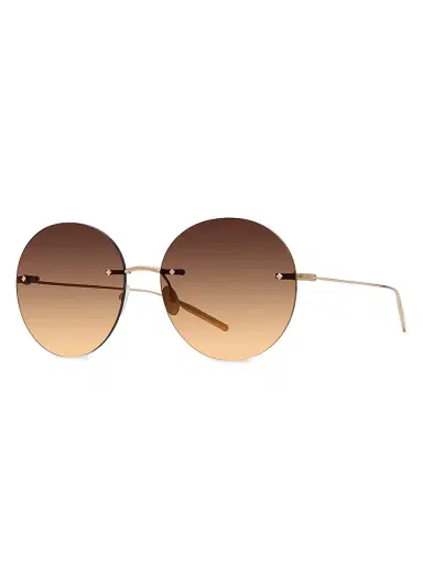 Barton Perreira Women's Rimless Rigby 60MM Round Sunglasses - Gold Mahoghany | Thumbnail 1 Barton Perreira Women's Rimless Rigby 60MM Round Sunglasses - Gold Mahoghany | Thumbnail 1