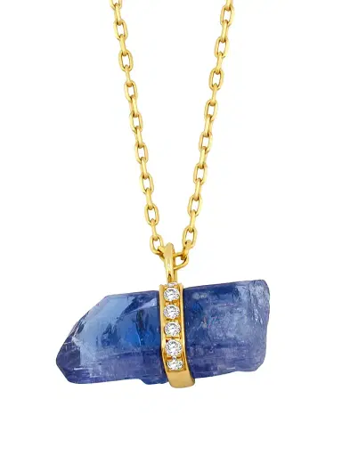 Jia Jia Women's Crystalline 14K Yellow Gold, Tanzanite & 0.25 TCW Diamond Pendant Necklace - Tanzanite | Thumbnail 3 Jia Jia Women's Crystalline 14K Yellow Gold, Tanzanite & 0.25 TCW Diamond Pendant Necklace - Tanzanite | Thumbnail 3