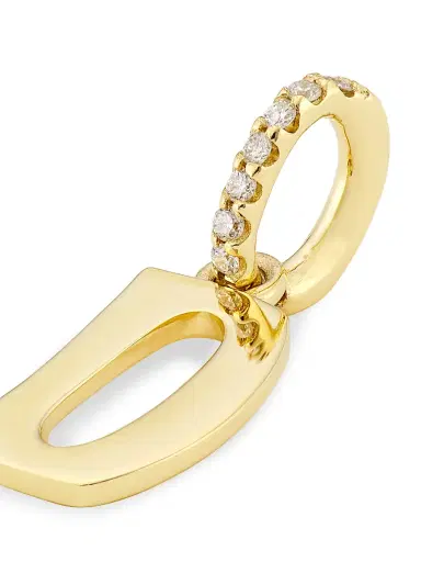 Marlo Laz Women's Alphabet 14K Yellow Gold & 0.045 TCW Diamond Letter Charm - Initial D | Thumbnail 3 Marlo Laz Women's Alphabet 14K Yellow Gold & 0.045 TCW Diamond Letter Charm - Initial D | Thumbnail 3