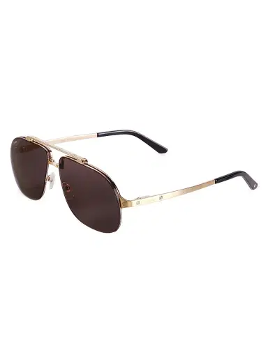 Cartier Men's Santos Evolution 62MM 24K Gold Navigator Sunglasses - Gold | Thumbnail 1 Cartier Men's Santos Evolution 62MM 24K Gold Navigator Sunglasses - Gold | Thumbnail 1