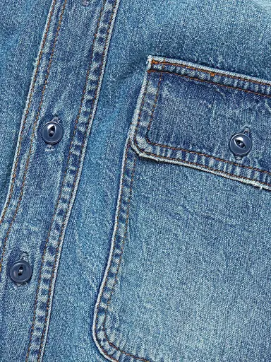 R13 Women's Cropped Denim Shirt - Brindley - Size Large | Thumbnail 7 R13 Women's Cropped Denim Shirt - Brindley - Size Large | Thumbnail 7