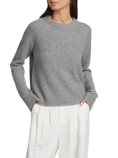 Jenni Kayne Women's Cashmere Fisherman Sweater - Heather Grey | Thumbnail 3 Jenni Kayne Women's Cashmere Fisherman Sweater - Heather Grey | Thumbnail 3