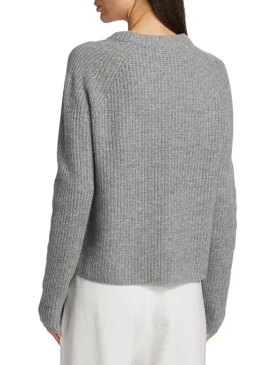 Jenni Kayne Women's Cashmere Fisherman Sweater - Heather Grey | Thumbnail 5 Jenni Kayne Women's Cashmere Fisherman Sweater - Heather Grey | Thumbnail 5