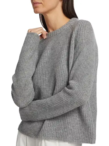 Jenni Kayne Women's Cashmere Fisherman Sweater - Heather Grey | Thumbnail 6 Jenni Kayne Women's Cashmere Fisherman Sweater - Heather Grey | Thumbnail 6
