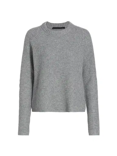 Jenni Kayne Women's Cashmere Fisherman Sweater - Heather Grey | Thumbnail 1 Jenni Kayne Women's Cashmere Fisherman Sweater - Heather Grey | Thumbnail 1