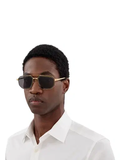 Cartier Men's Santos Classic 60MM Navigator Sunglasses - Gold Black | Thumbnail 2 Cartier Men's Santos Classic 60MM Navigator Sunglasses - Gold Black | Thumbnail 2