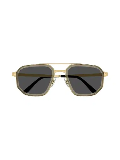 Cartier Men's Santos Classic 60MM Navigator Sunglasses - Gold Black | Thumbnail 3 Cartier Men's Santos Classic 60MM Navigator Sunglasses - Gold Black | Thumbnail 3