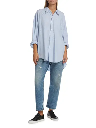 R13 Women's Drop Neck Oxford Shirt | Thumbnail 2 R13 Women's Drop Neck Oxford Shirt | Thumbnail 2