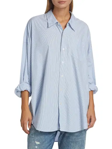 R13 Women's Drop Neck Oxford Shirt | Thumbnail 3 R13 Women's Drop Neck Oxford Shirt | Thumbnail 3