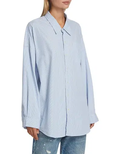 R13 Women's Drop Neck Oxford Shirt | Thumbnail 4 R13 Women's Drop Neck Oxford Shirt | Thumbnail 4