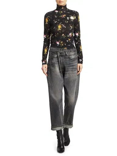 R13 Women's Faded Crossover Jeans - Leyton Black - Size 27 | Thumbnail 2 R13 Women's Faded Crossover Jeans - Leyton Black - Size 27 | Thumbnail 2
