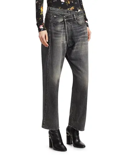 R13 Women's Faded Crossover Jeans - Leyton Black - Size 27 | Thumbnail 4 R13 Women's Faded Crossover Jeans - Leyton Black - Size 27 | Thumbnail 4