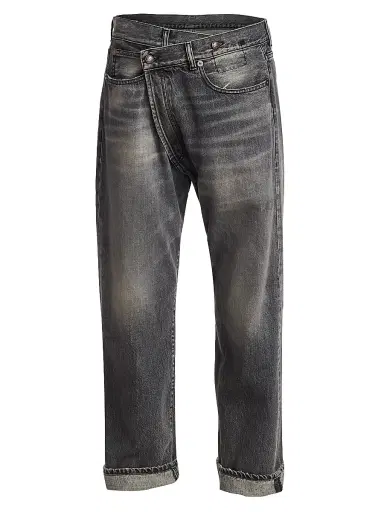 R13 Women's Faded Crossover Jeans - Leyton Black - Size 27 | Thumbnail 1 R13 Women's Faded Crossover Jeans - Leyton Black - Size 27 | Thumbnail 1