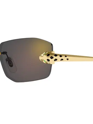 Cartier Women's Panthère Classic 56MM 24K-Gold-Plated Metal Rimless Geometric Sunglasses - Gold Black | Thumbnail 3 Cartier Women's Panthère Classic 56MM 24K-Gold-Plated Metal Rimless Geometric Sunglasses - Gold Black | Thumbnail 3