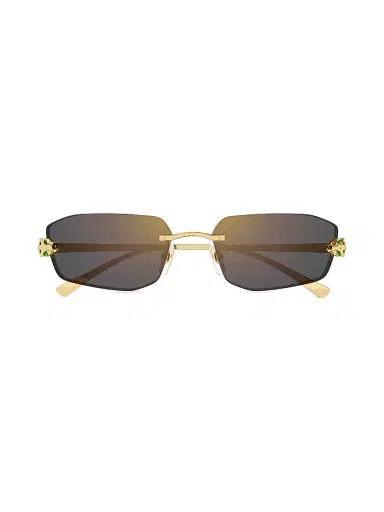 Cartier Women's Panthère Classic 56MM 24K-Gold-Plated Metal Rimless Geometric Sunglasses - Gold Black | Thumbnail 1 Cartier Women's Panthère Classic 56MM 24K-Gold-Plated Metal Rimless Geometric Sunglasses - Gold Black | Thumbnail 1