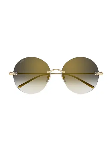 Cartier Women's Trinity 60MM 24K Gold, Rose Gold, & Platinum-Plated Metal Rimless Round Sunglasses - Gold Grey Gradient | Thumbnail 2 Cartier Women's Trinity 60MM 24K Gold, Rose Gold, & Platinum-Plated Metal Rimless Round Sunglasses - Gold Grey Gradient | Thumbnail 2