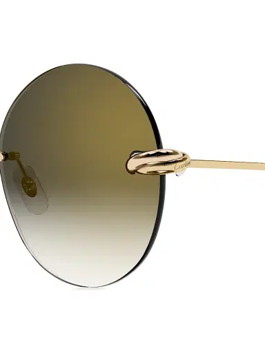 Cartier Women's Trinity 60MM 24K Gold, Rose Gold, & Platinum-Plated Metal Rimless Round Sunglasses - Gold Grey Gradient | Thumbnail 3 Cartier Women's Trinity 60MM 24K Gold, Rose Gold, & Platinum-Plated Metal Rimless Round Sunglasses - Gold Grey Gradient | Thumbnail 3